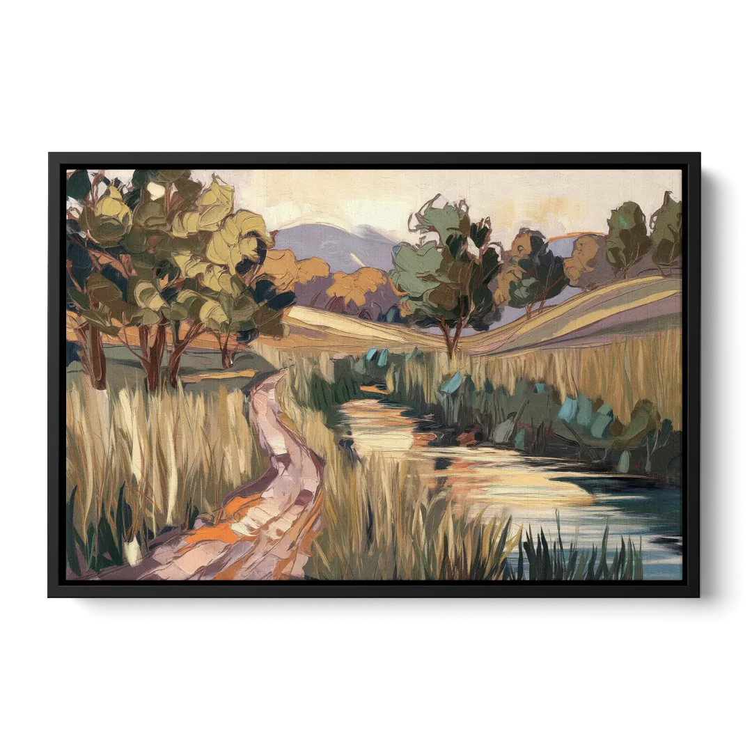 Plano Nature Trails Front - Black Canvas Wall Art