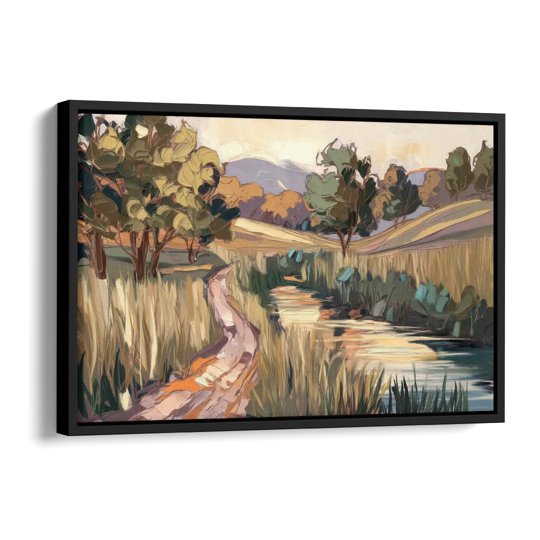 Plano Nature Trails Side - Black Canvas Wall Art