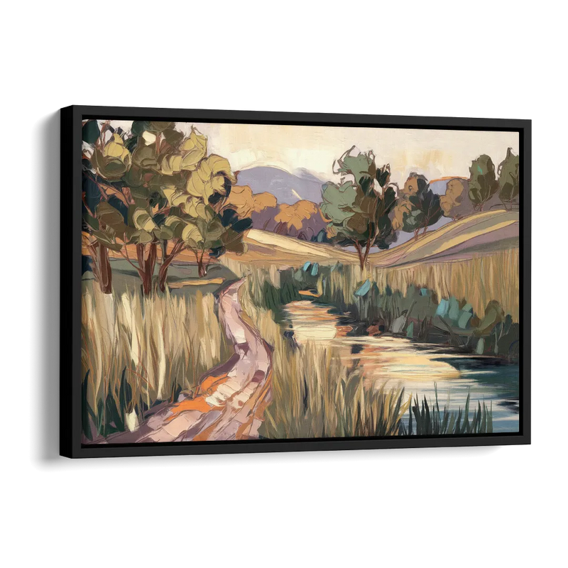 Plano Nature Trails Side - Black Canvas Wall Art