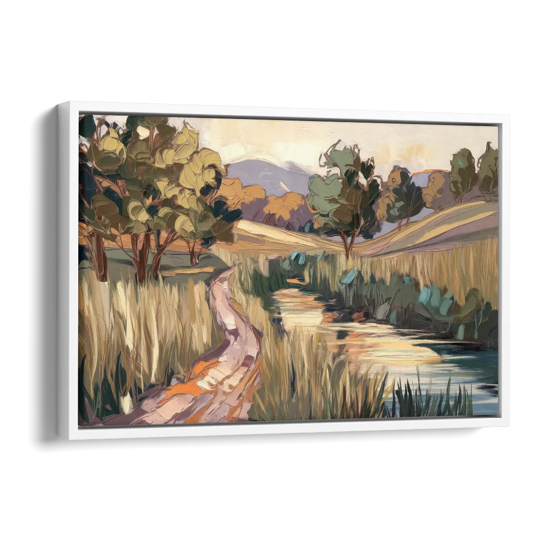 Plano Nature Trails Side - White Canvas Wall Art