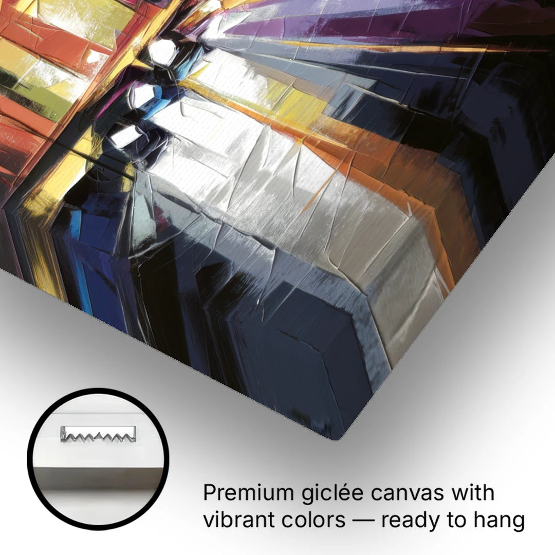 Plano Nightlife Glow - Canvas Wall Art - Gallery Wrap Corner