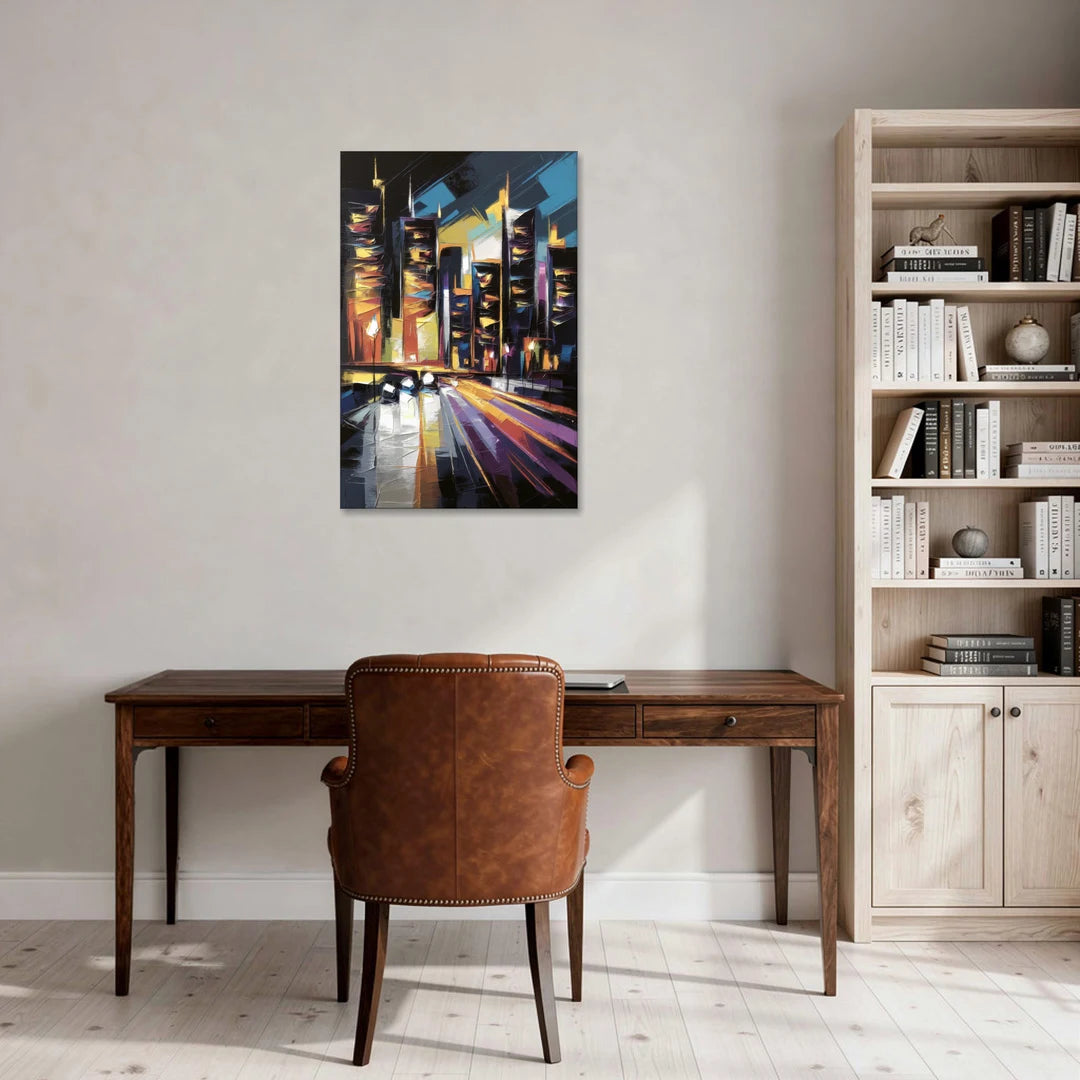 Plano Nightlife Glow - Canvas Wall Art - Office - 24x36