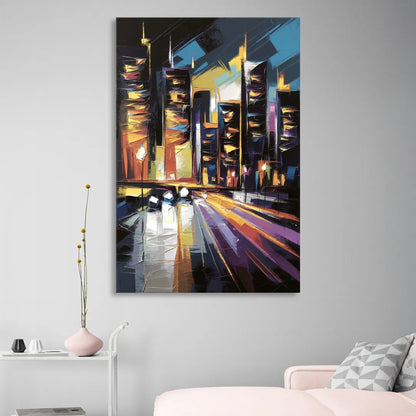 Plano Nightlife Glow Sitting Room - Canvas Wall Art