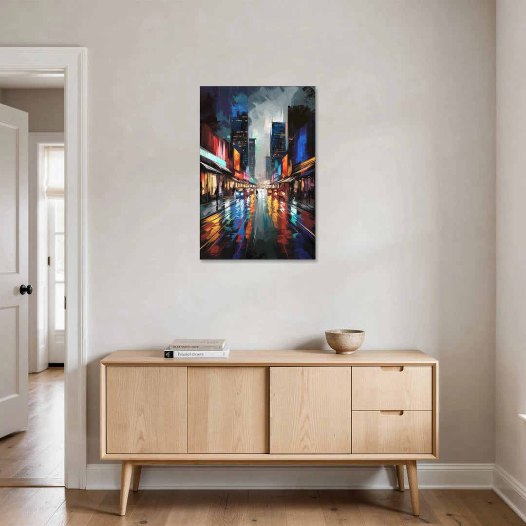 Plano Nightlife Glow Neon - Canvas Wall Art - Coffee Table - 24x36