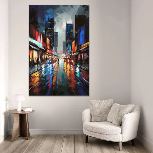 Plano Nightlife Glow Neon - Canvas Wall Art - Sofa - 40x60