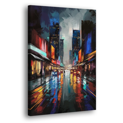 Plano Nightlife Glow Neon Side - Canvas Wall Art