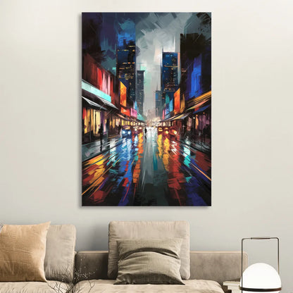 Plano Nightlife Glow Neon Sitting Room - Canvas Wall Art