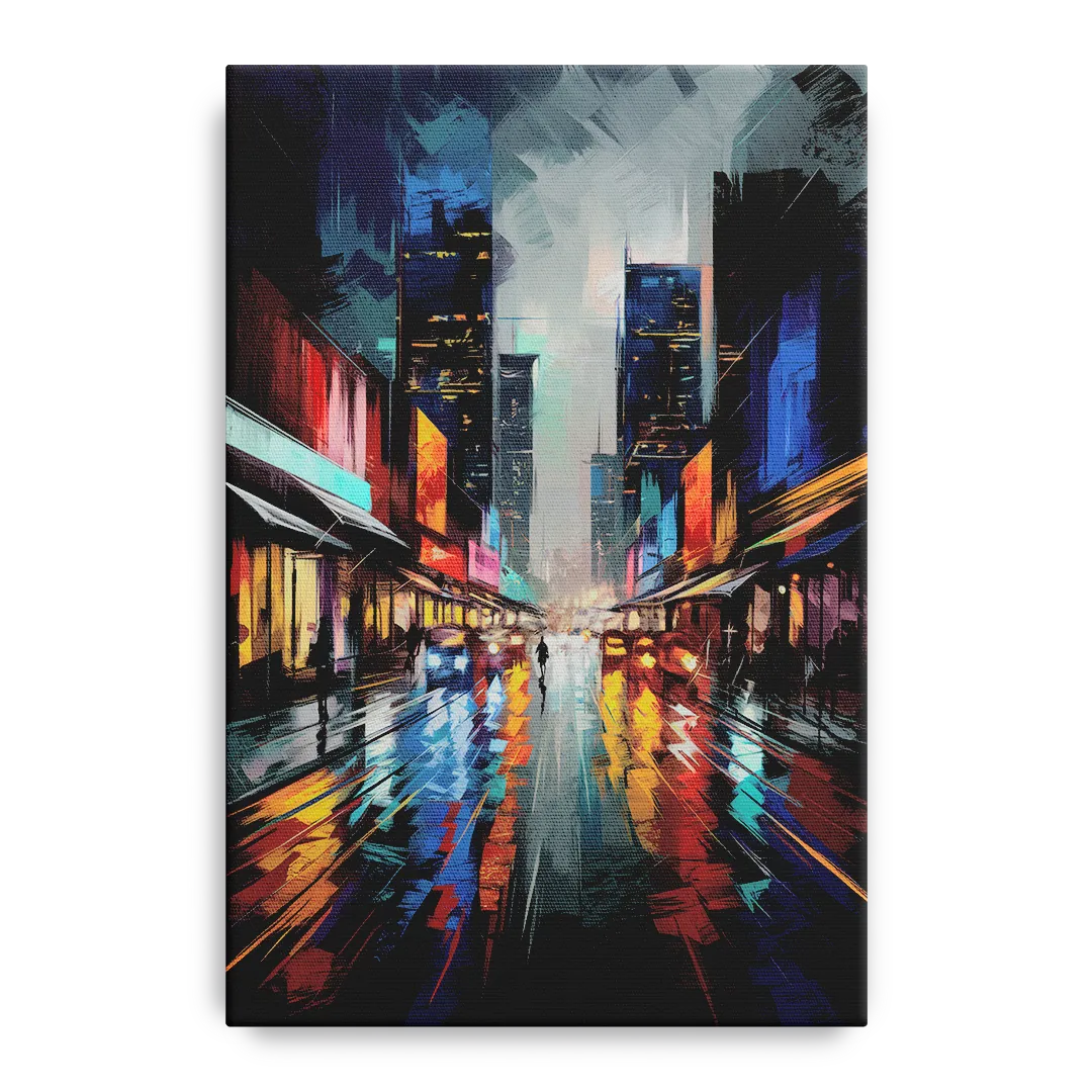 Plano Nightlife Glow Neon Front - Canvas Wall Art