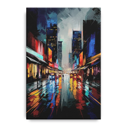 Plano Nightlife Glow Neon Front - Canvas Wall Art
