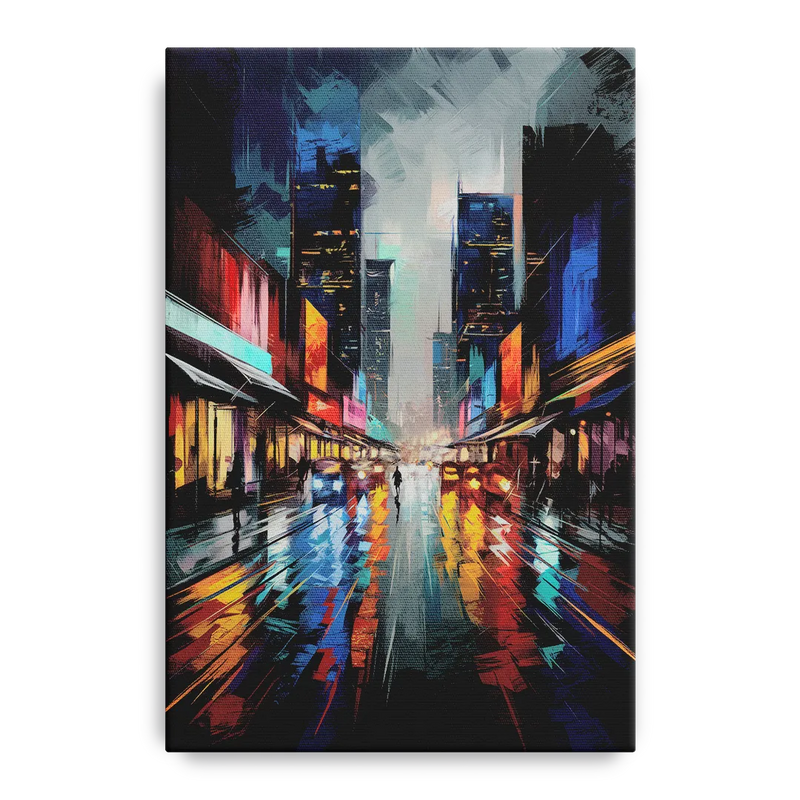 Plano Nightlife Glow Neon Front - Canvas Wall Art