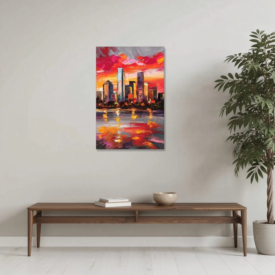 Plano Skyline Sunset - Canvas Wall Art - Coffee Table - 24x36