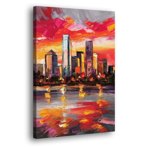 Plano Skyline Sunset - Canvas Wall Art - Side