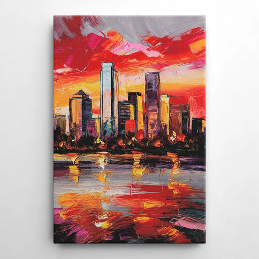 Plano Skyline Sunset - Canvas Wall Art