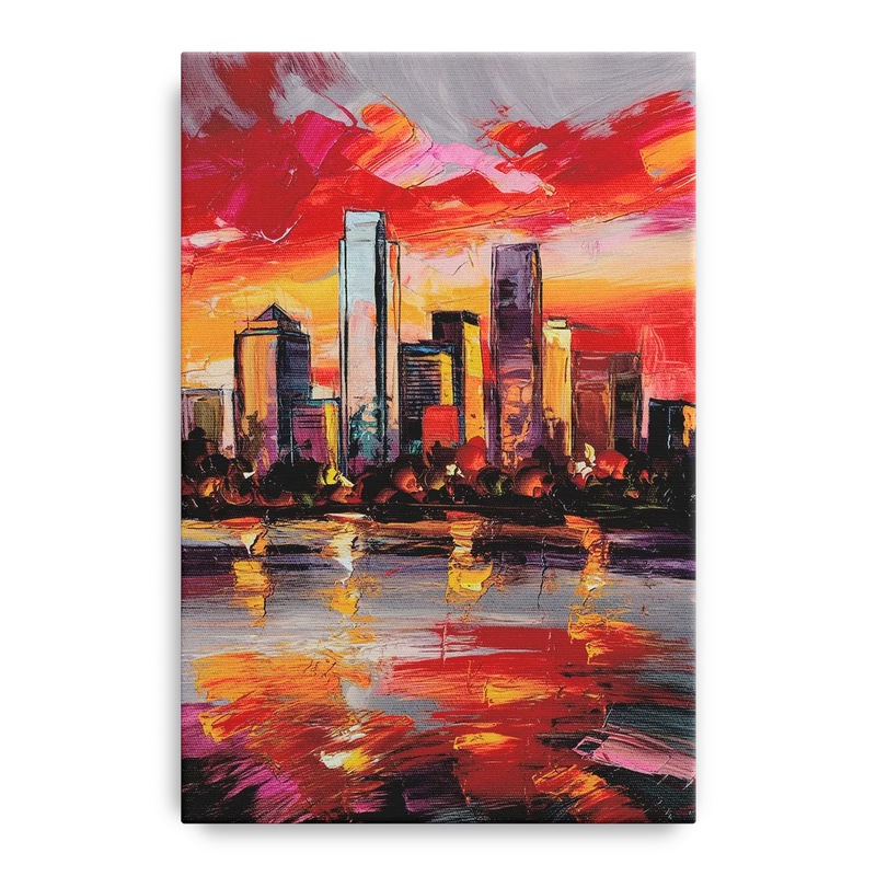 Plano Skyline Sunset Front - Canvas Wall Art