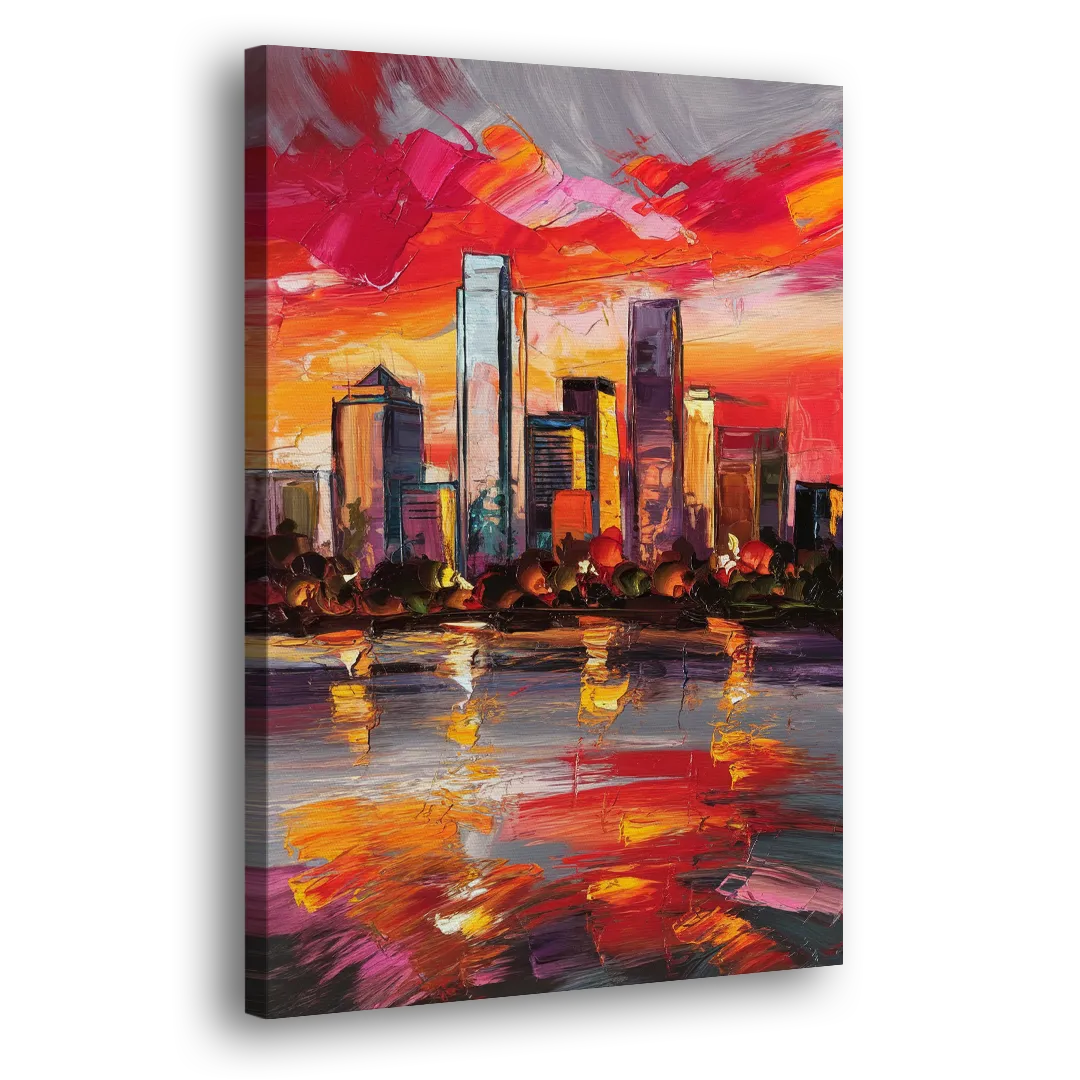 Plano Skyline Sunset Side - Canvas Wall Art