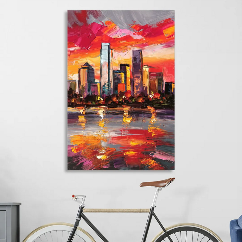 Plano Skyline Sunset Sitting Room - Canvas Wall Art