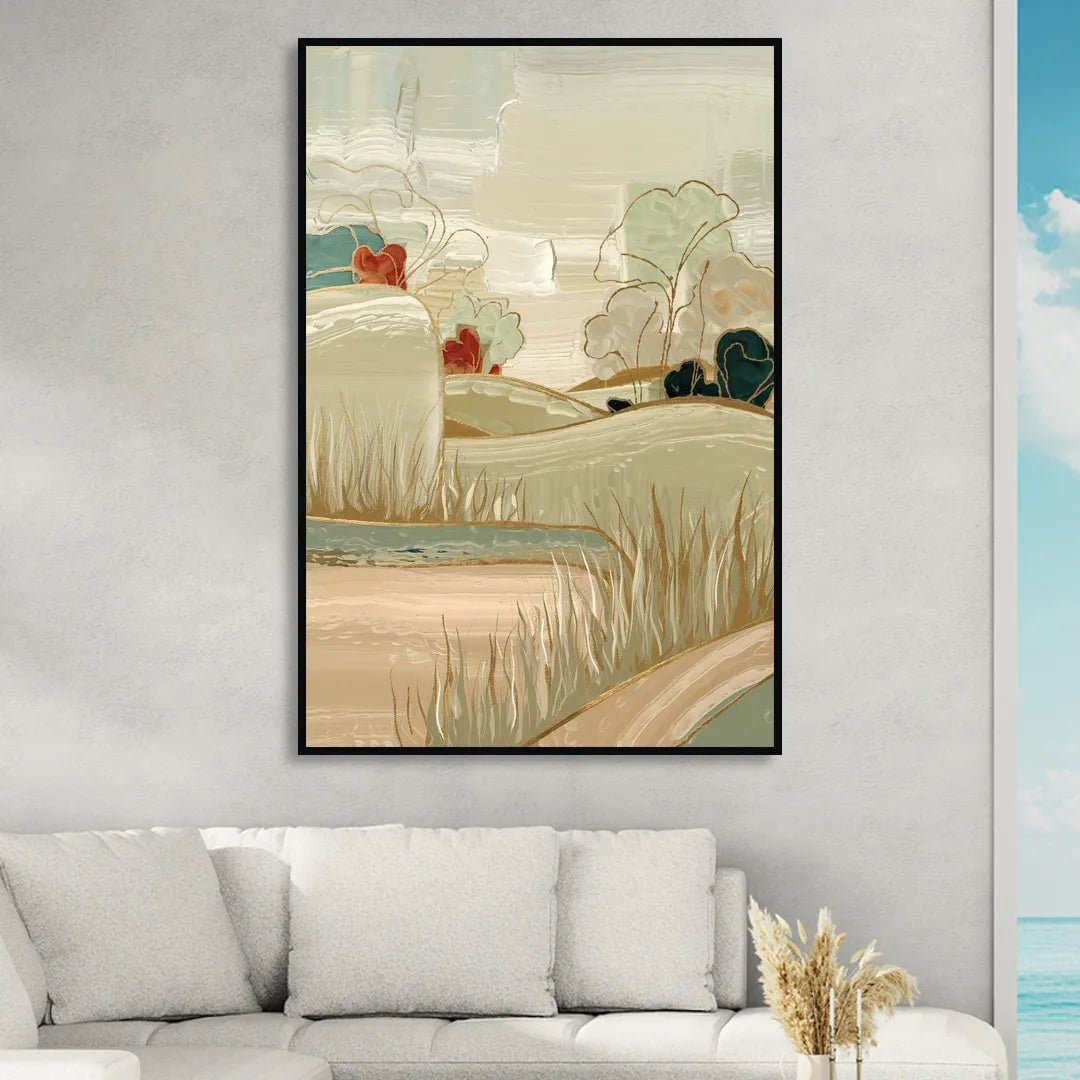 Plano Suburban Charm Living Room - Black Canvas Wall Art