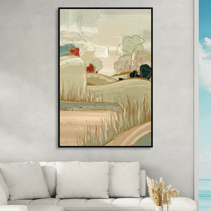 Plano Suburban Charm Living Room - Black Canvas Wall Art