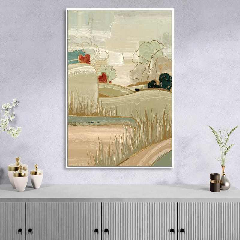 Plano Suburban Charm Sitting Room - White Canvas Wall Art