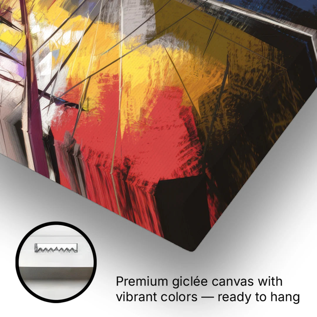 Plano Vibrant Streets - Canvas Wall Art - Gallery Wrap Corner