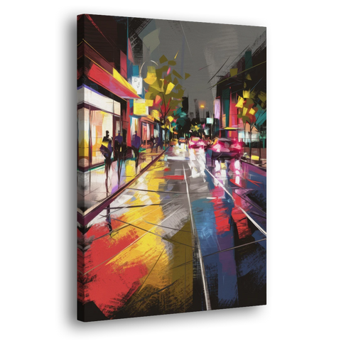 Plano Vibrant Streets - Canvas Wall Art - Side