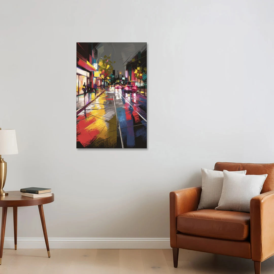 Plano Vibrant Streets - Canvas Wall Art - Sofa - 24x36