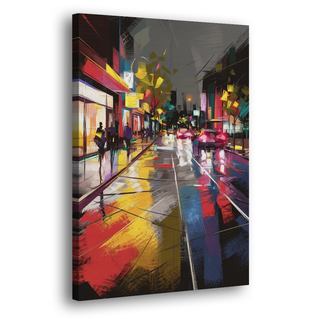 Plano Vibrant Streets Side - Canvas Wall Art