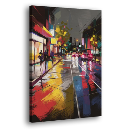 Plano Vibrant Streets Side - Canvas Wall Art