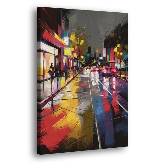 Plano Vibrant Streets Side - Canvas Wall Art