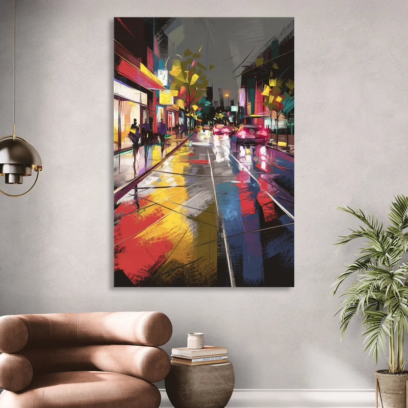 Plano Vibrant Streets Sitting Room - Canvas Wall Art