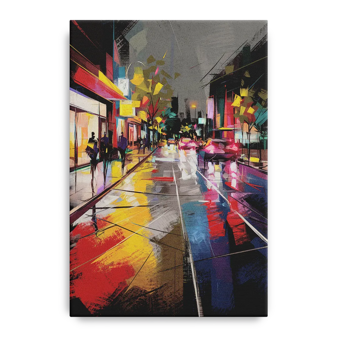 Plano Vibrant Streets Front - Canvas Wall Art
