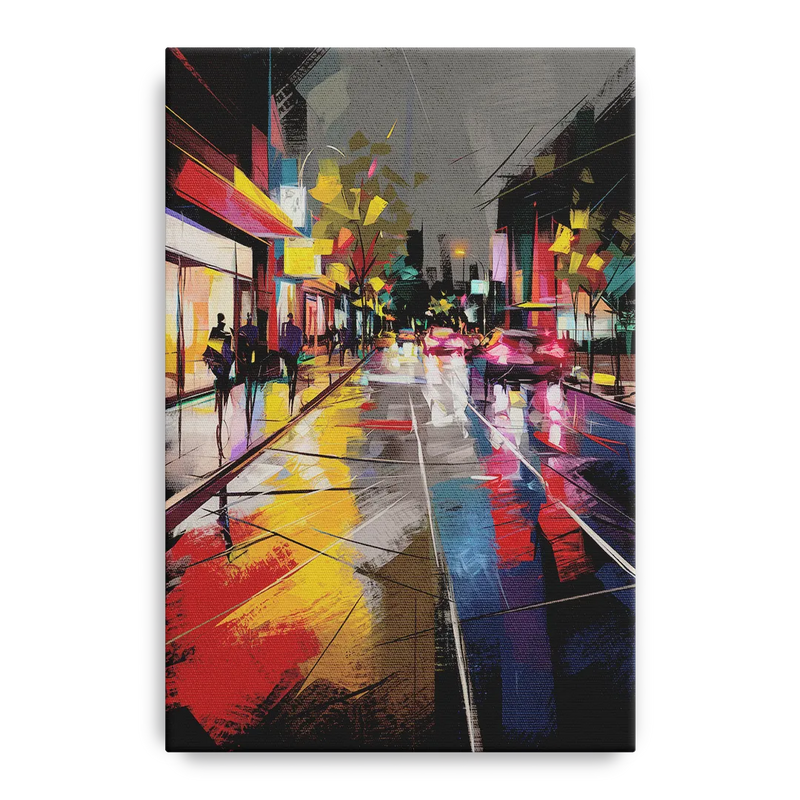 Plano Vibrant Streets Front - Canvas Wall Art