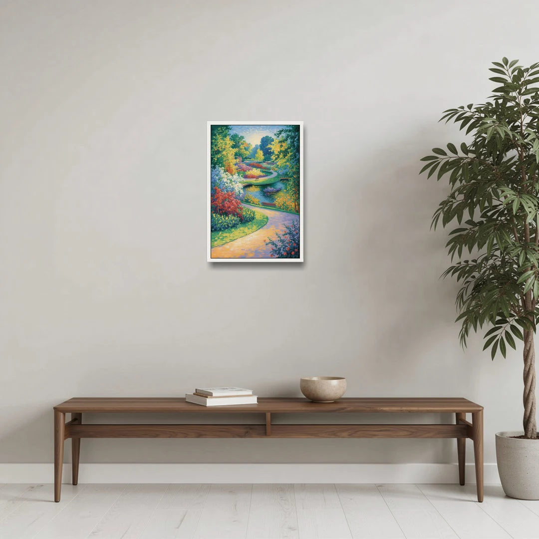 Planten un Blomen Bliss - White Framed Canvas Wall Art - Coffee Table - 16x24