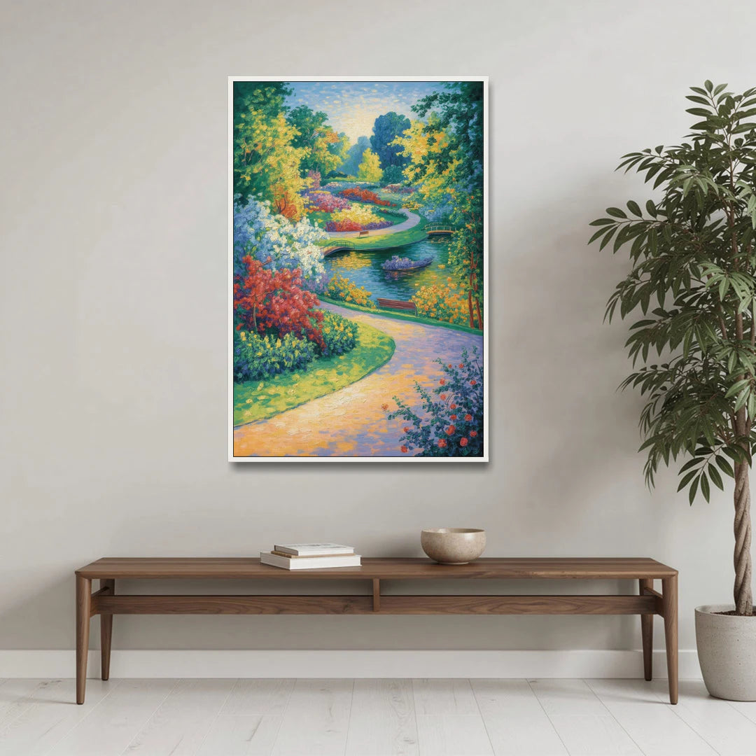 Planten un Blomen Bliss - White Framed Canvas Wall Art - Coffee Table - 32x48