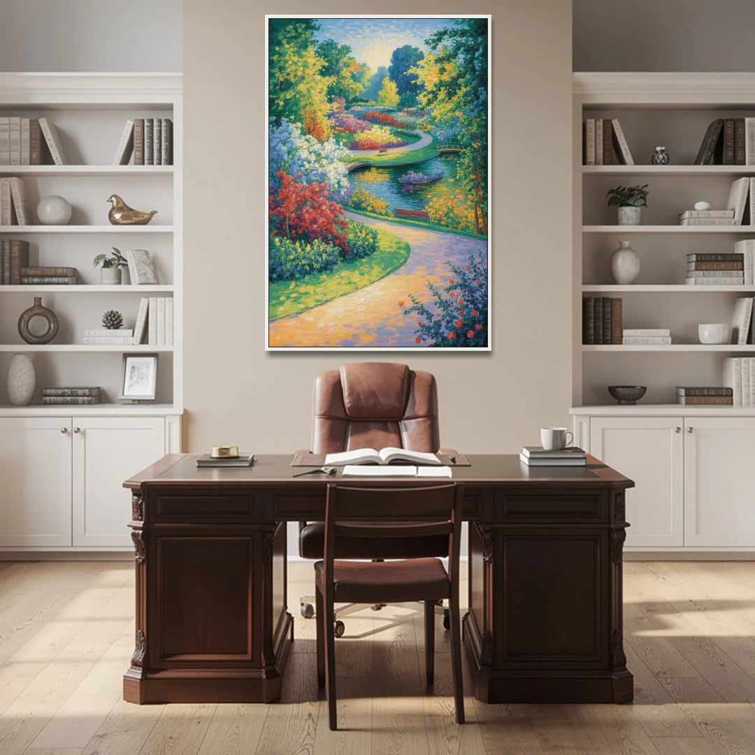 Planten un Blomen Bliss - White Framed Canvas Wall Art - Office - 40x60
