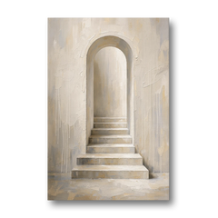 Plaster Archway with Five Steps Rising to Light - Canvas Wall Art - Front