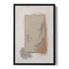 Plaster Texture Wall Art with Terracotta Shadow - Black Framed Canvas Wall Art - Front
