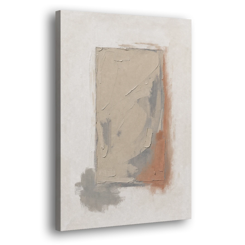 Plaster Texture Wall Art with Terracotta Shadow - Canvas Wall Art - Side