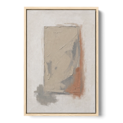 Plaster Texture Wall Art with Terracotta Shadow - Oak Framed Canvas Wall Art - Front