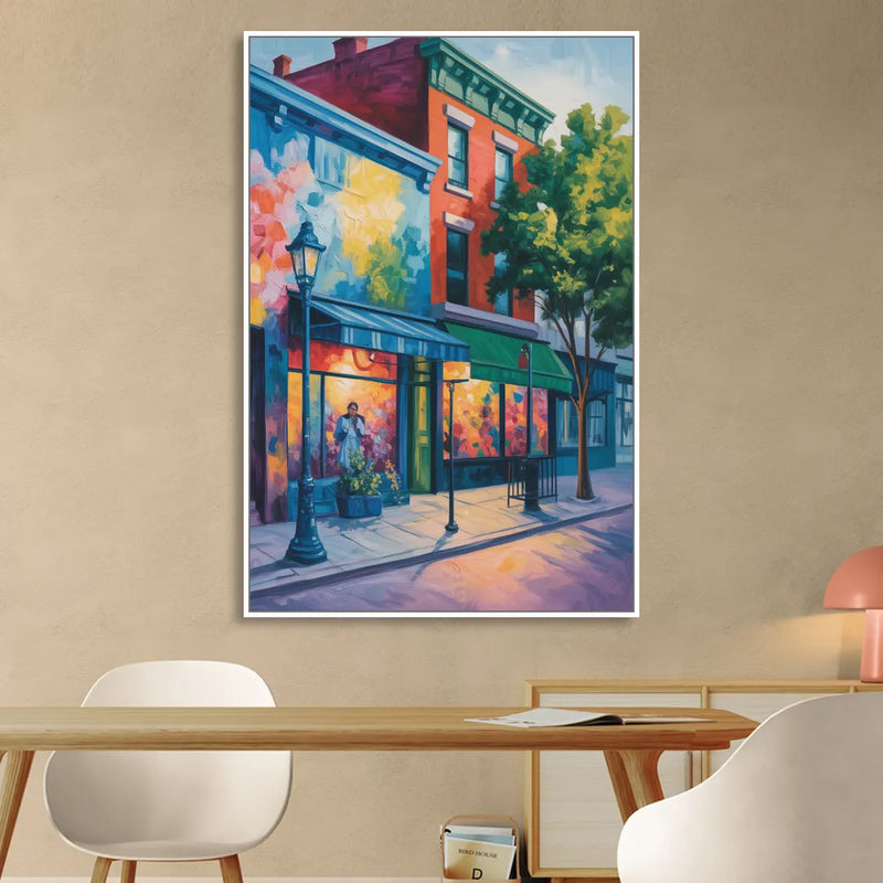 Plateau Mont Royal Murals Living Room - White Canvas Wall Art