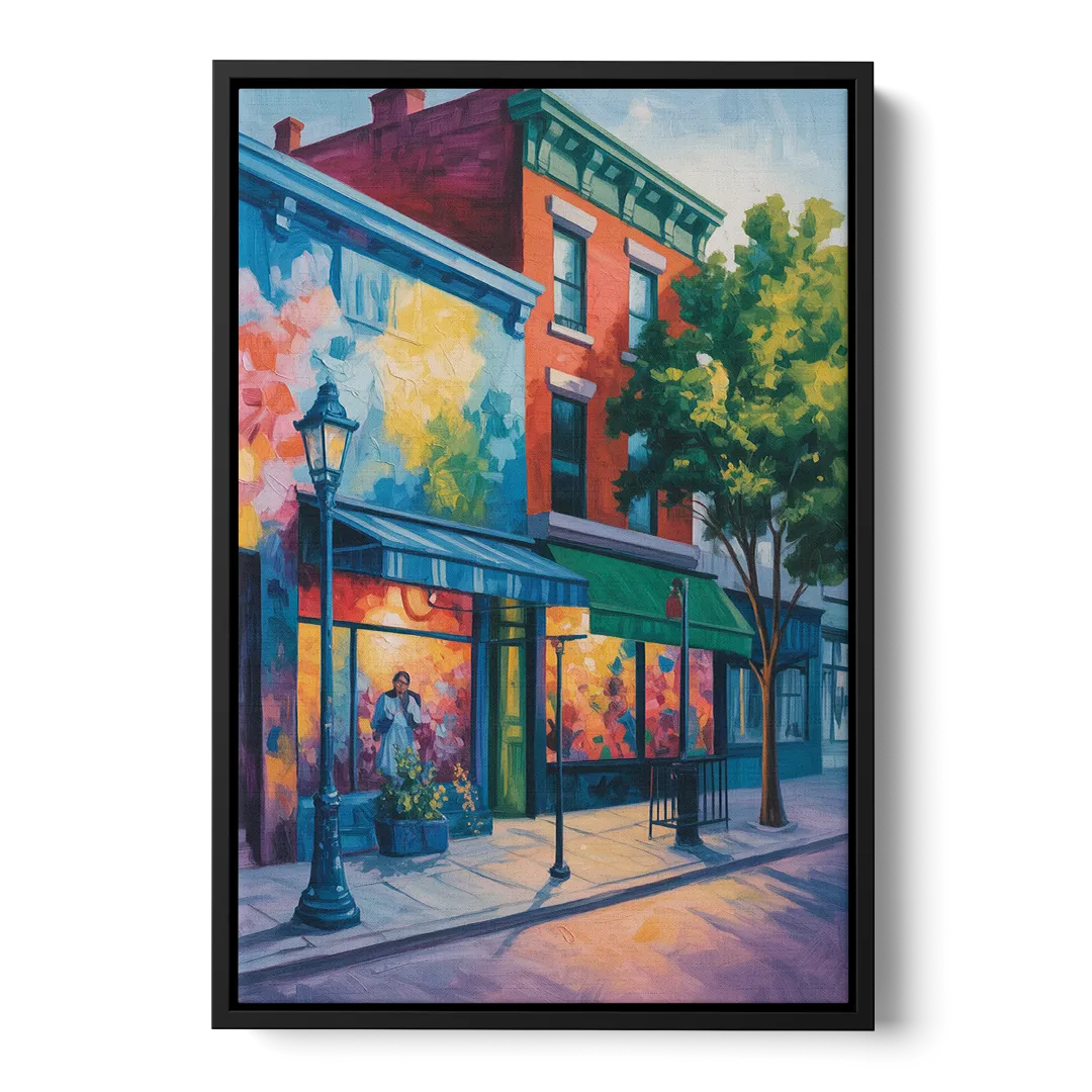 Plateau Mont Royal Murals Front - Black Canvas Wall Art