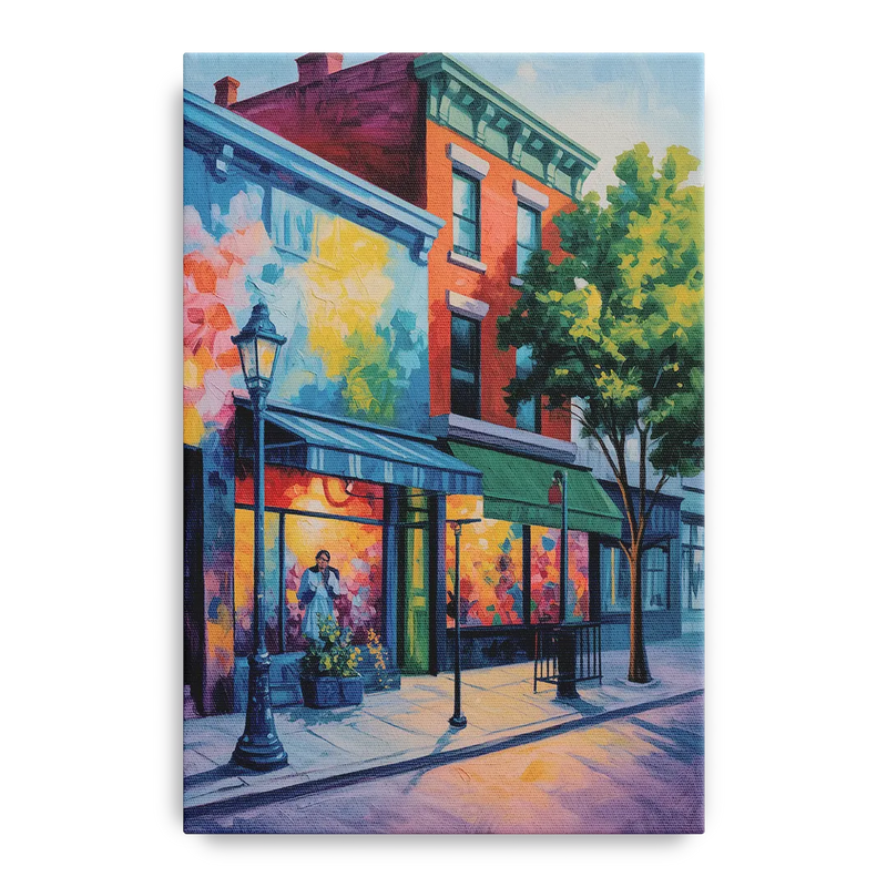 Plateau Mont Royal Murals Front - Canvas Wall Art