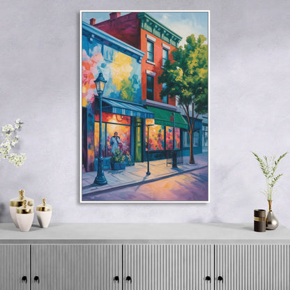 Plateau Mont Royal Murals Sitting Room - White Canvas Wall Art