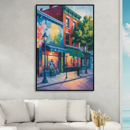 Plateau Mont Royal Murals Living Room - Black Canvas Wall Art