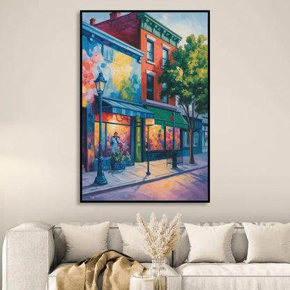 Plateau Mont Royal Murals Sitting Room - Black Canvas Wall Art