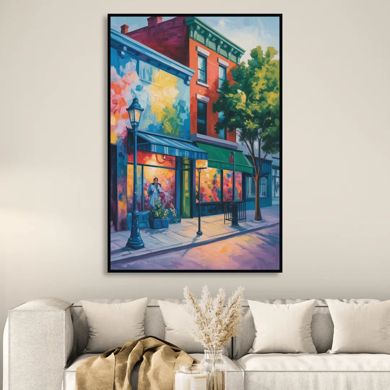 Plateau Mont Royal Murals Sitting Room - Black Canvas Wall Art