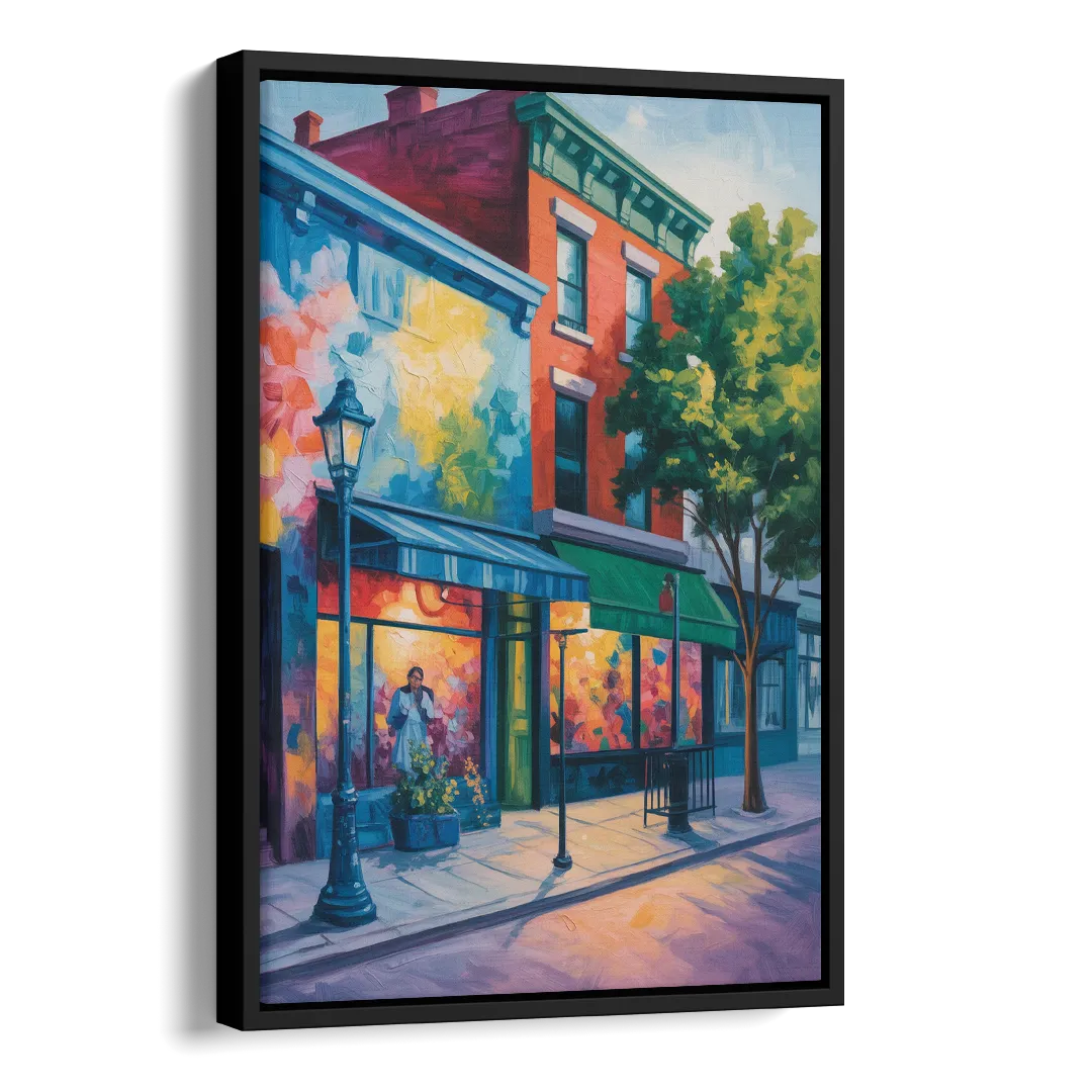 Plateau Mont Royal Murals Side - Black Canvas Wall Art