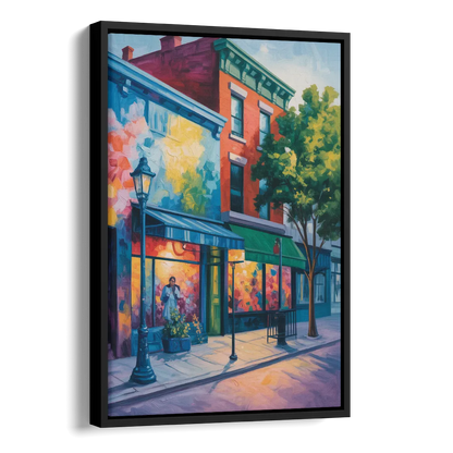 Plateau Mont Royal Murals Side - Black Canvas Wall Art