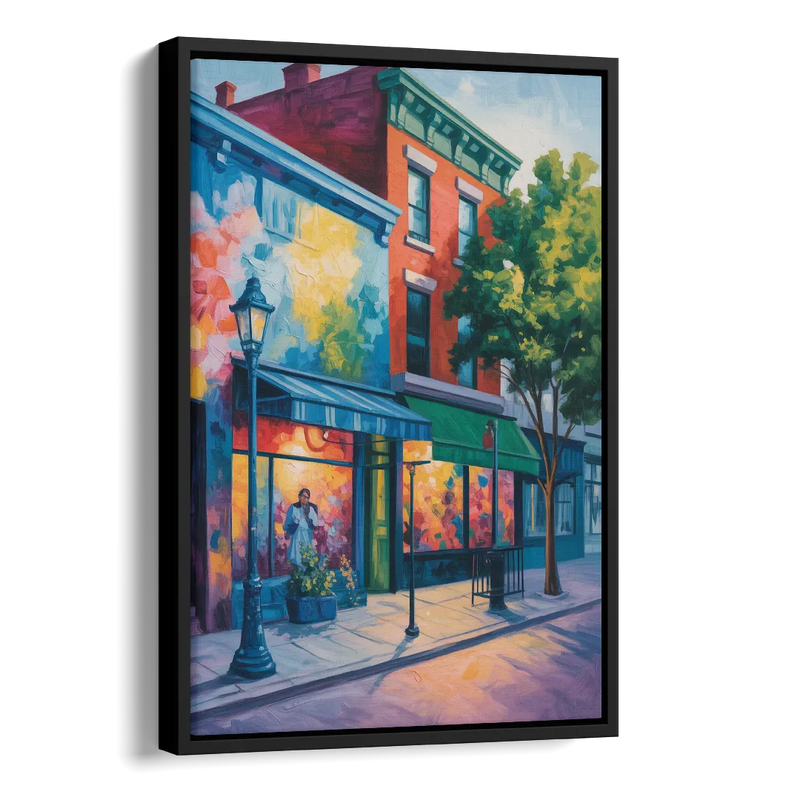Plateau Mont Royal Murals Side - Black Canvas Wall Art
