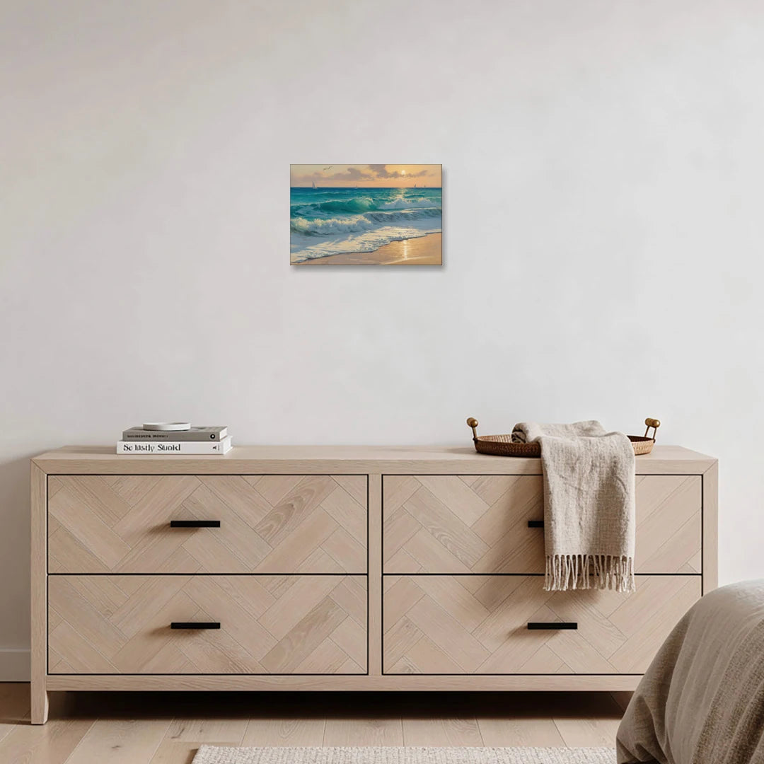 Playa Chac Mool Waves - Canvas Wall Art - Coffee Table - 18x12